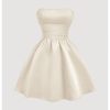 21SvCP0kqHL.jpg Women's Bow Front Satin Homecoming Dresses Sleeveless Party Cocktail Gowns