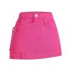 Girl's Wrap Denim Skorts High Waisted Asymmetrical Hem Skirt Shorts