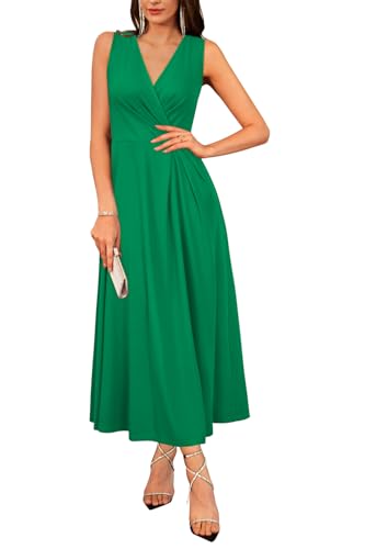 Womens 2025 Formal Evening Gowns Maxi Dress Cocktail Party V Neck Sleeveless Wedding Guest Long Elegant Dress