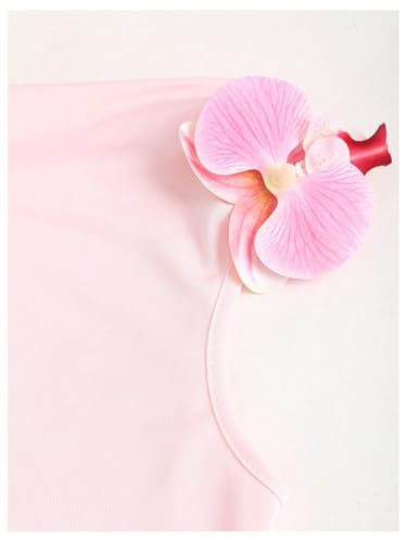 Women's Off Shoulder Layered Ruffle Dress 3D Flower Asymmetrical Flared Mini Dresses