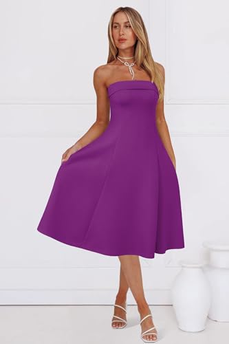 315vhR9hj0L.jpg Womens Cocktail Dress Strapless Tube Formal Wedding Guest Prom Party Dress