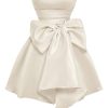 3160UVVl1L.jpg Women's Bow Front Satin Homecoming Dresses Sleeveless Party Cocktail Gowns