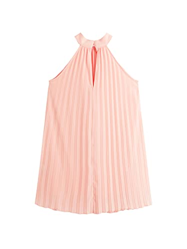31A3215a3vL.jpg Girl's Sleeveless Pleated Halter Dress Casual Button Back Dresses