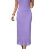 Women Fall 2025 Teacher Outfits Church Midi Cap/Long Sleeve Hollow Knit Modest Business Casual Sweater Dress