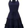 31BPY5MUjzL.jpg Women's 2025 Summer Dress Spaghetti Strap Casual Boho Beach Vacation Outfits Drawstring Ruffle Hem Sundress Trendy