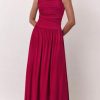 31DZGBqUuL.jpg Women 2025 Summer Maxi Dresses Vacation Ruched Boat Neck Tank Flowy Elegant Party Long Formal Dress Pockets