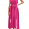 31EKMDKi4dL.jpg Womens 2025 Summer Wedding Guest Bridesmaid V Neck Sleeveless Long Formal Evening Party Maxi Dress