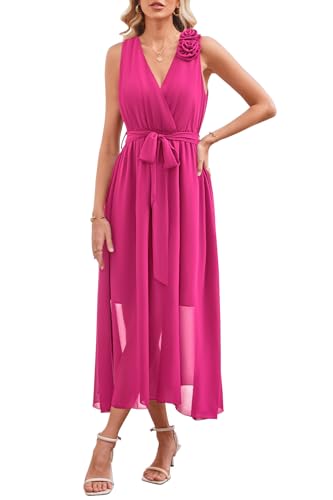 31EKMDKi4dL.jpg Womens 2025 Summer Wedding Guest Bridesmaid V Neck Sleeveless Long Formal Evening Party Maxi Dress