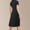 31HVtpx4Q0L.jpg Womens Wear to Work Teacher Business Casual Dress Funeral Midi Dresses Button Down Office Clothes with Pockets