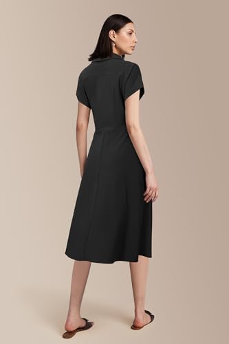 31HVtpx4Q0L.jpg Womens Wear to Work Teacher Business Casual Dress Funeral Midi Dresses Button Down Office Clothes with Pockets