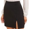 Women's Summer Solid Split Hem Zip Back Mini Workwear Skirt