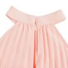 31J5QV4hdNL.jpg Girl's Sleeveless Pleated Halter Dress Casual Button Back Dresses