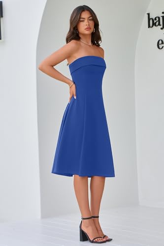 31KWHcFIulL.jpg Womens Cocktail Dress Strapless Tube Formal Wedding Guest Prom Party Dress