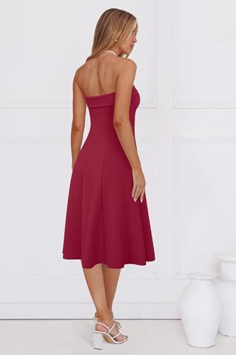 31PQI6O66jL.jpg Womens Cocktail Dress Strapless Tube Formal Wedding Guest Prom Party Dress