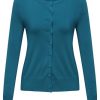 Women's Lightweight Button Down Cardigan Long Sleeve Casual Crew Neck Soft Knit Cardigans Sweater Tops