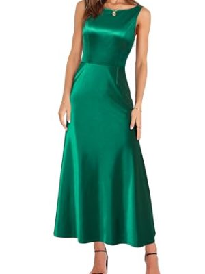 Womens 2025 Wedding Guest Bridesmaid Sleeveless Back V Neck Cocktail Party Formal Evening Gowns Long Maxi Dress