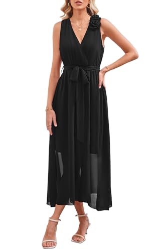 31fWC-l-F0L.jpg Womens 2025 Summer Wedding Guest Bridesmaid V Neck Sleeveless Long Formal Evening Party Maxi Dress