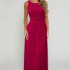 31fjOr9g23L.jpg Women 2025 Summer Maxi Dresses Vacation Ruched Boat Neck Tank Flowy Elegant Party Long Formal Dress Pockets