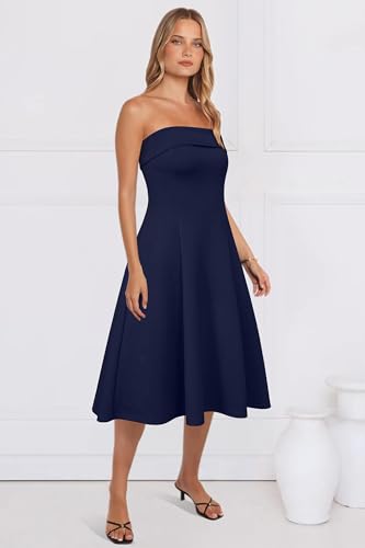 Womens Cocktail Dress Strapless Tube Formal Wedding Guest Prom Party Dress