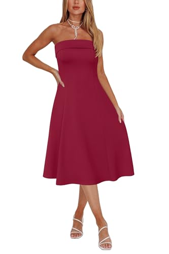 31gEUbFhDjL.jpg Womens Cocktail Dress Strapless Tube Formal Wedding Guest Prom Party Dress
