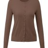 Women's Lightweight Button Down Cardigan Long Sleeve Casual Crew Neck Soft Knit Cardigans Sweater Tops
