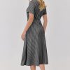 Womens Wear to Work Teacher Business Casual Outfits Long Dresses Tie Waist Shirt Dress Attire with Pockets