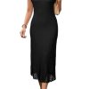Women Fall 2025 Teacher Outfits Church Midi Cap/Long Sleeve Hollow Knit Modest Business Casual Sweater Dress