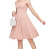 31nsqYFpDXL.jpg Girl's Appliques Mesh Puff Sleeve Square Neck Ruffle Hem Dress