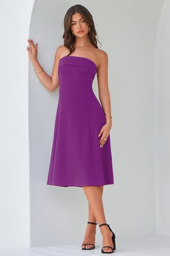 31o67hngoHL.jpg Womens Cocktail Dress Strapless Tube Formal Wedding Guest Prom Party Dress