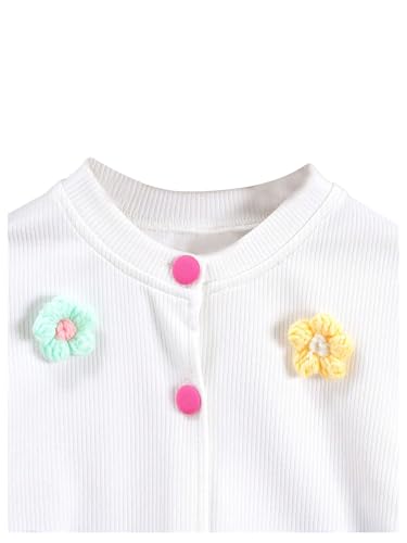 31pyLLKXohL.jpg Toddler Girl's Cute 2 Piece Outfits Floral Applique Knit Tee Pleated Skirt Set