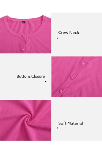 Cropped Cardigan Sweaters for Women 2025 Crew Neck Button Down Open Front Knit Bolero Shrugs