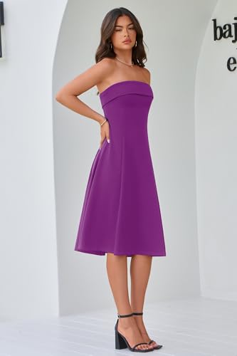 31unWn4KNNL.jpg Womens Cocktail Dress Strapless Tube Formal Wedding Guest Prom Party Dress