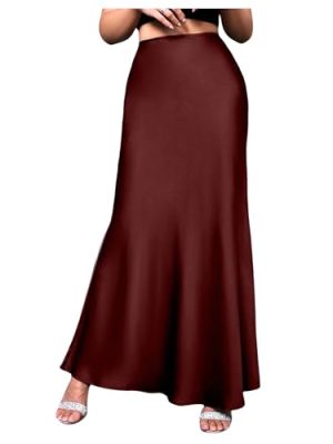 Women's Elegant High Waist Maxi Skirt Cocktail Party Wedding Long Skirts