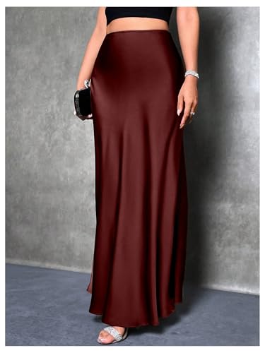 Women's Elegant High Waist Maxi Skirt Cocktail Party Wedding Long Skirts