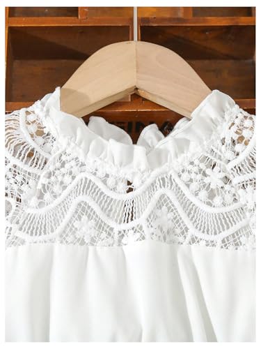 Toddler Girl's Lace Mock Neck Cap Sleeve Dress Belted A Line Flared Dresses
