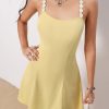 Women's Criss Cross Backless Sleeveless Mini Cami Dress Flared A Line Dresses