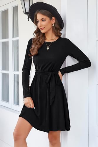 418bcMnJFJL.jpg Women's Long Sleeve Fall Teacher Dresses 2025 Work Casual Knit Pockets Winter Sweater Dress Trendy