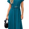 418vR1apPPL.jpg Womens Wear to Work Teacher Business Casual Dress Funeral Midi Dresses Button Down Office Clothes with Pockets