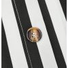 Women's Plus Size Striped High Waist Button Decor Flare A Line Maxi Skirt with Pockets