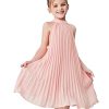 419s8YAiI3L.jpg Girl's Sleeveless Pleated Halter Dress Casual Button Back Dresses