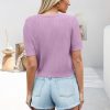 41AutJ8NEzL.jpg Womens Cropped Cardigan Sweaters 2025 Summer Lightweight Short Sleeve Bolero Shrug Hollow Out Button Down Tops