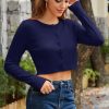 Cropped Cardigan Sweaters for Women 2025 Crew Neck Button Down Open Front Knit Bolero Shrugs
