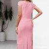 Women Fall 2025 Teacher Outfits Church Midi Cap/Long Sleeve Hollow Knit Modest Business Casual Sweater Dress