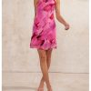 Women's Tie Dye One Shoulder Sleeveless Dress Draped Backless Mini Dresses