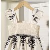 Toddler Girl's Boho Print Ruffle Square Neck Sleeveless Dress Swing A Line Dress