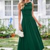 41FdS4YoPgL.jpg Women 2025 Summer Maxi Dresses Vacation Ruched Boat Neck Tank Flowy Elegant Party Long Formal Dress Pockets