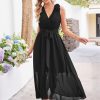 41FkZsbVouL.jpg Womens 2025 Summer Wedding Guest Bridesmaid V Neck Sleeveless Long Formal Evening Party Maxi Dress