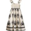 Toddler Girl's Boho Print Ruffle Square Neck Sleeveless Dress Swing A Line Dress
