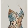 41GrTLGVCKL.jpg Women's Plus Size Leopard Print Draped Cowl Neck Cami Dress Criss Cross Backless Mini Dresses
