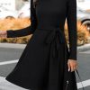 41Inv-5MKJL.jpg Women's Long Sleeve Fall Teacher Dresses 2025 Work Casual Knit Pockets Winter Sweater Dress Trendy